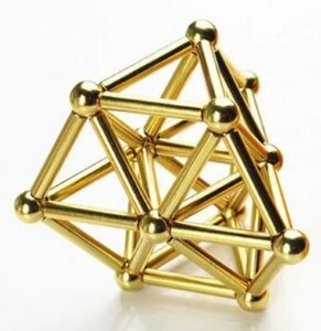 Нєо куб стрижні Золотий | Магнітний конструктор | Головоломка неокуб