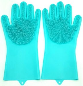 Рукавички для миття Super Gloves в коробці | Багатофункціональні силіконові рукавички для прибирання