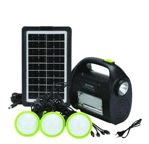 Портативна сонячна автономна система Solar Light DT-9025С + сонячна панель + лампа | Повер банк