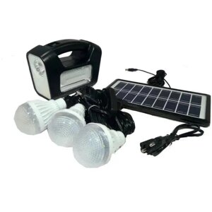 Портативна станція для заряджання GD 3 з 3 лампами та сонячною панеллю | Портативний зарядний пристрій