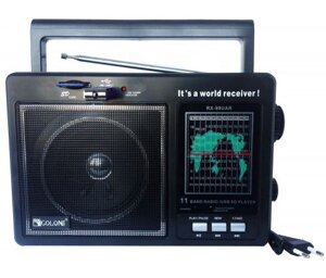 Радіо GOLON RX99 UAR | ФМ приймач із флешкою | Портативна колонка | Переносне радіо
