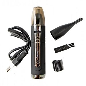 Тример акумуляторний Gemei GM-3109 2в1 | Машинка для стриження волосся в носі та вухах