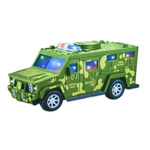 Військова машинка-копилка Military car ⁇ Дитячий сейф-іграшка ⁇ Копилка з купюроприймачем для дітей