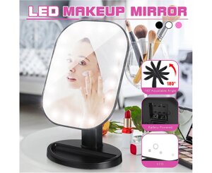 Обертове на 180 градусів дзеркало для макіяжу 20 LED | Електричне косметичне дзеркало