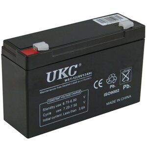 Акумулятор BATTERY 6V 12A UKC, Акумуляторна батарея 6В, Герметичний акумулятор