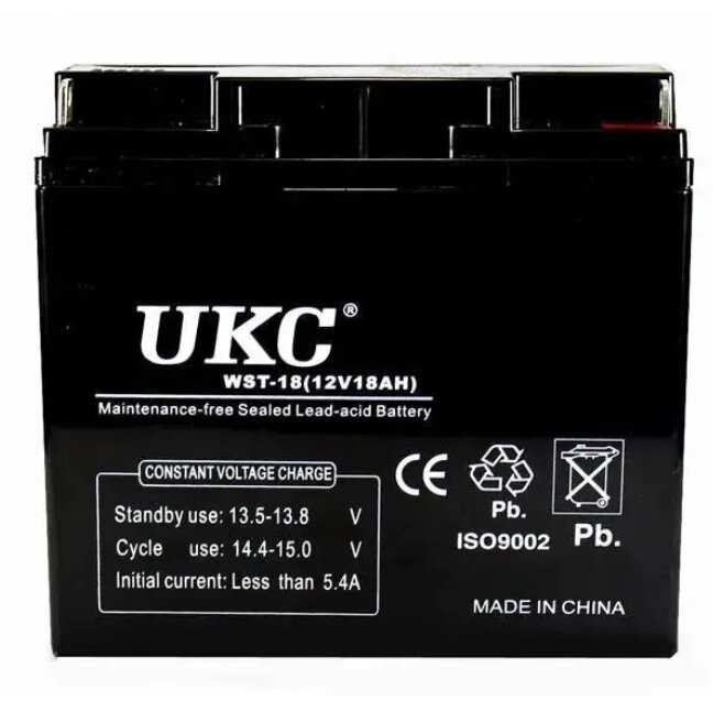 Акумулятор BATTERY 12 V 18 A UKC, Свинцево-кислотна акумуляторна батарея 12 В від компанії Show Market - фото 1