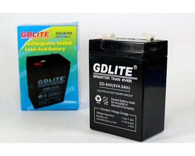 Акумулятор BATTERY GD 645 6V 4A, Акумуляторна батарея 6В, Герметичний акумулятор від компанії Show Market - фото 1