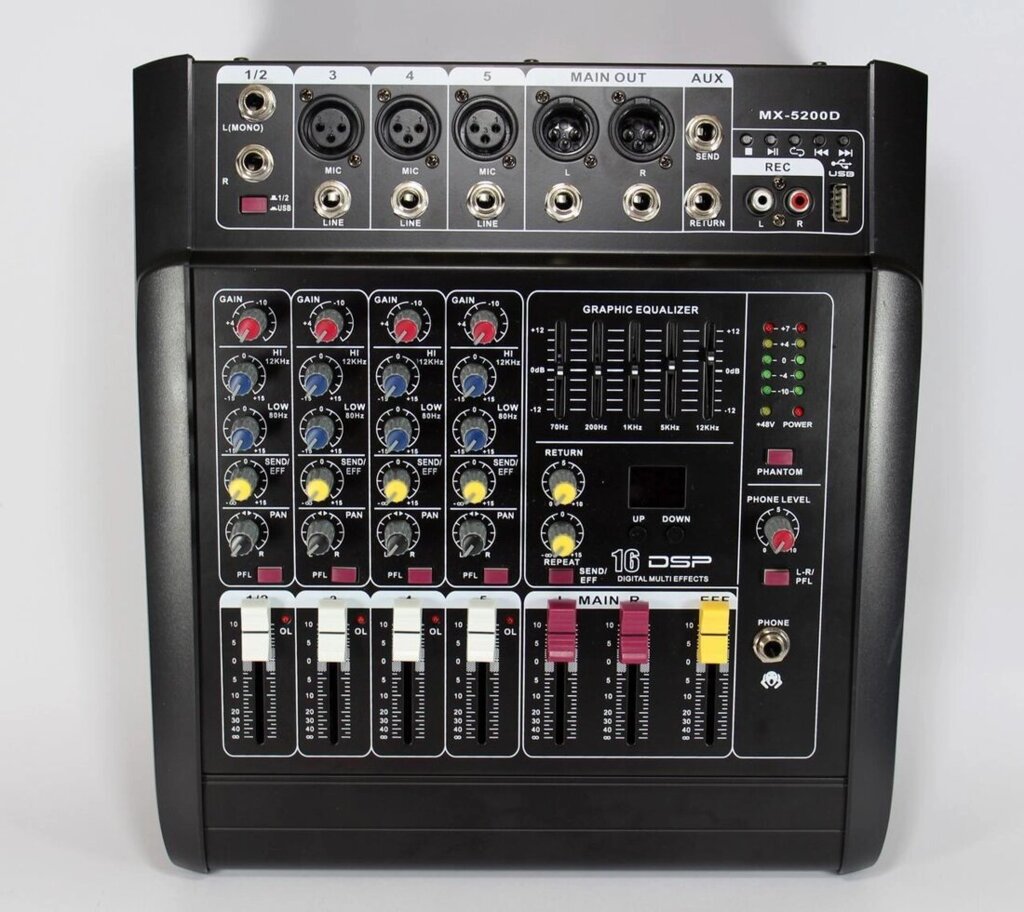 Аудіо мікшер Mixer BT 5200D, Мікшерний пульт, Підсилювач звуку від компанії Show Market - фото 1