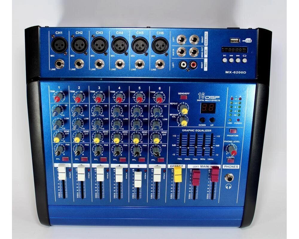 Аудіо мікшер Mixer BT6300D, Мікшерний пульт, Підсилювач звуку від компанії Show Market - фото 1