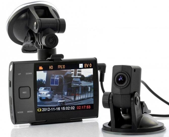 Автомобільний відеореєстратор HD LED Car CAM 720p DVR Dual Camera video rec, Відеореєстратор на авто від компанії Show Market - фото 1