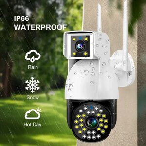 Бездротова Камера DUAL CAMERA P12 WIFI IP 360/90 V380PRO 3+3.0mp Поворотна Вулична з датчиком руху