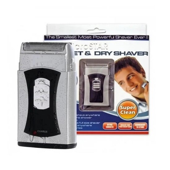 Бритва Micro Star Wet Dry Shaver  ⁇  Міні бритва для бороди  ⁇  Сіткова бритва на батарейках від компанії Show Market - фото 1