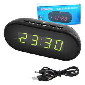 Годинник VST 712-2 зелені | Електронний будильник | Світлодіодні цифрові годинник