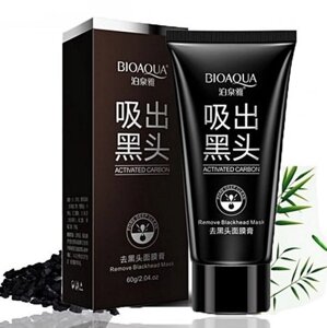 Чорна маска від прищів і чорних цяток Bioaqua Black Mask ⁇ Очисна маска з вугіллям від чорних цяток