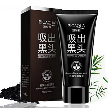 Чорна маска від прищів і чорних цяток Bioaqua Black Mask  ⁇  Очисна маска з вугіллям від чорних цяток від компанії Show Market - фото 1