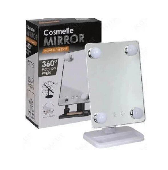 Cosmetie mirror 360 дзеркало з підсвічуванням для макіяжу, Косметичне дзеркало настільне від компанії Show Market - фото 1