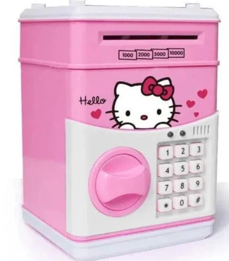 Дитячий сейф Hello Kitty, Скарбничка з купюропріємником, Скарбничка для дітей від компанії Show Market - фото 1