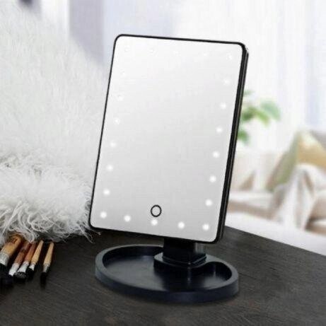 Дзеркало для макіяжу з LED підсвічуванням Magic MakeUp Mirror прямокутне ЧОРНЕ від компанії Show Market - фото 1