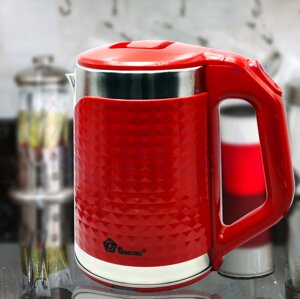 Електрочайник Domotec з металевою колбою MS 5027 220 V 1500 W червоний | Електричний чайник