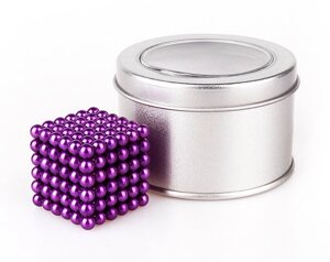 Фіолетовий Неокуб Оригінал Neocube 216 кульок 5мм в боксі | Неокуб магнітний конструктор
