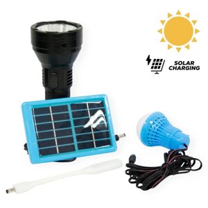 Ліхтарик ручний BL YW-038 hand torch + bulb + solar | Ліхтарик із сонячною панеллю | Набір, якщо немає світла