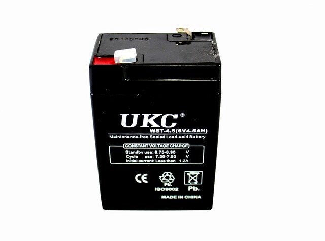 Герметичний кислотно-свинцевий акумулятор BATTERY RB 640 6 V 4 A UKC, акумуляторна батарея від компанії Show Market - фото 1