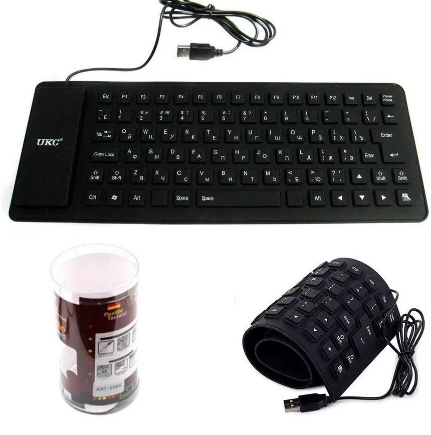 Гнучка клавіатура Flexible Keyboard X3, Комп'ютерна клавіатура usb, Дротова клавіатура від компанії Show Market - фото 1