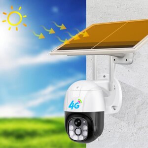 Камера відеоспостереження PTZ вулична WiFi/4G TP6 із сонячною панеллю (V380) Вулична поворотна камера