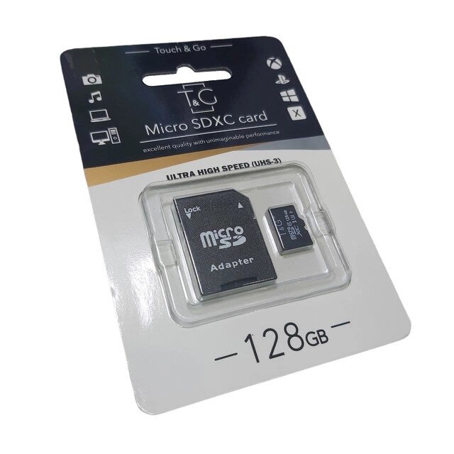 Карта пам'яті micro SDHC 128GB T&G (class10) (UHS-3) (з адаптером), Мікро СД карта від компанії Show Market - фото 1