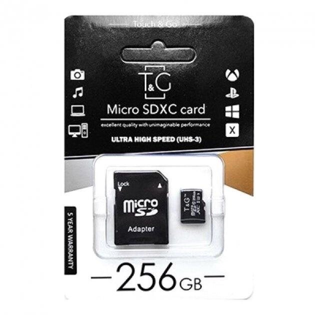 Карта пам'яті micro SDHC 256GB T&G (class10) (UHS-3) (з адаптером), Мікро СД карта від компанії Show Market - фото 1