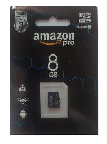 Карта пам'яті micro SDHC 8GB Amazon pro (class 10) (БЕЗ АДАПТЕРА), Мікро СД карта від компанії Show Market - фото 1