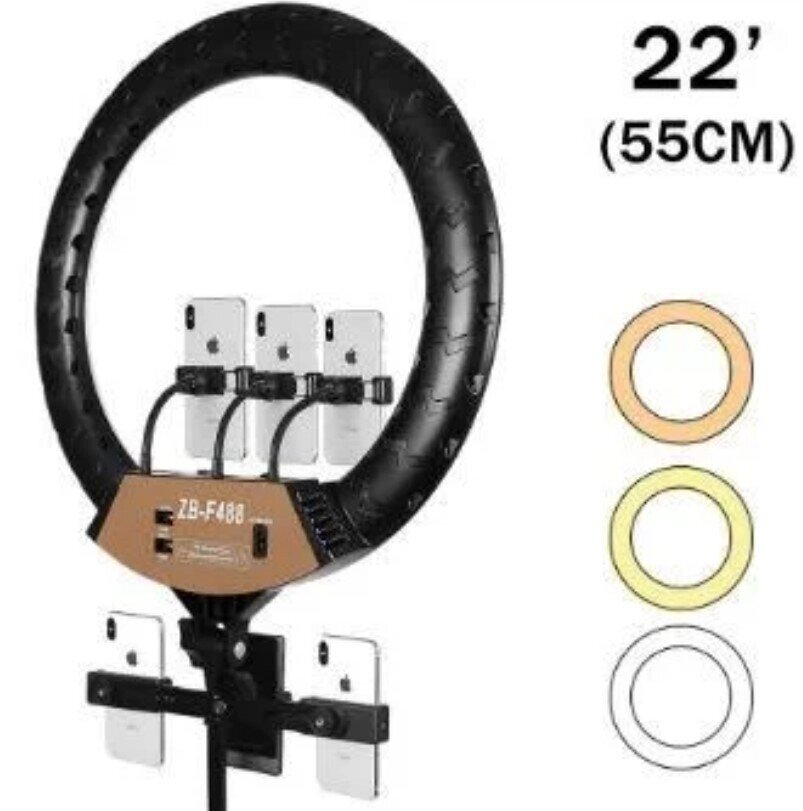 Кільцева LED лампа ZB-F488 (3 крепл. тел.) (пульт), 220V (55см), Кільцевої світло, Світлова лампа кільце від компанії Show Market - фото 1