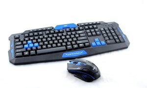 Клавіатура Російська + Мишка | Бездротові KEYBOARD HK-8100 | Комплект клавіатура з мишкою