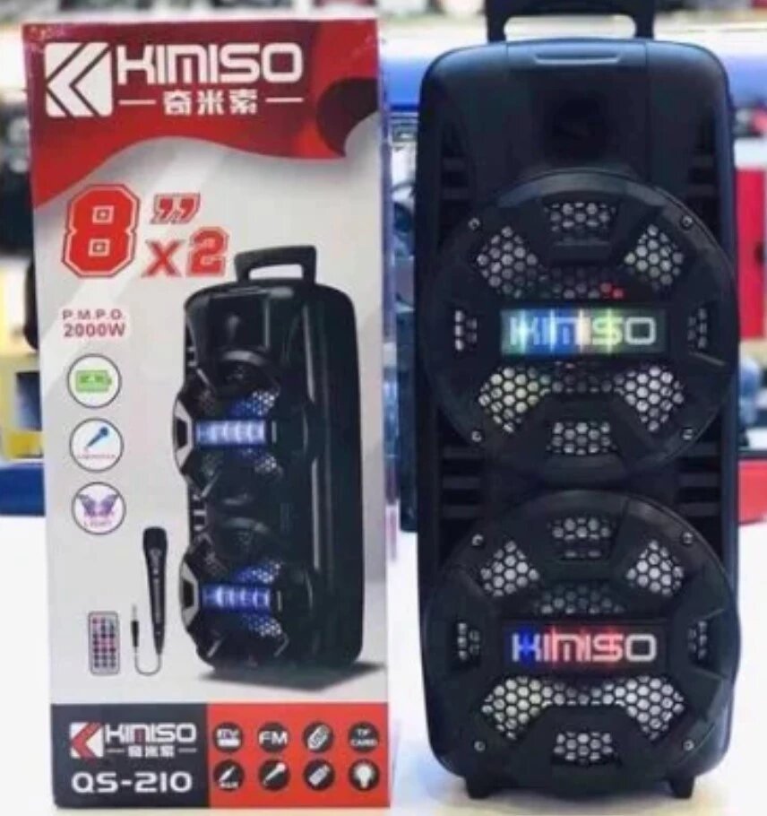 Колонка портативна акустична KIMISO QS-210 BT (8*2"BASS), Блютуз колонка, Колонка для музики від компанії Show Market - фото 1