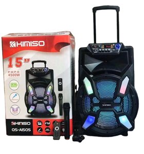 Колонка з мікрофоном Kimiso QS-A1505 BT (15 "BASS/3000W), Bluetooth акустика, Колонка-чемодан