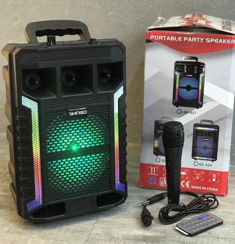 Колонка з мікрофоном Kimiso QS-627 BT (6.5"BASS/1000W), Bluetooth акустика, Колонка-валіза від компанії Show Market - фото 1