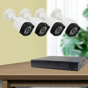 Комплект відеоспостереження 4 камери та відеореєстратор DVR CAD D001 KIT, Набір камер