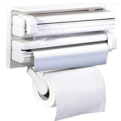 Кухонний диспенсер для плівки, фольги і рушників Kitchen Roll Triple Paper Dispenser, тримач рушників від компанії Show Market - фото 1