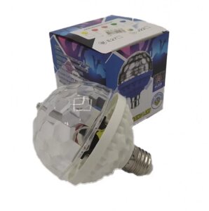 Лампа в патрон 220V Silver RD-5006 | Вращающаяся лампа для вечеринок | Диско лед лампа