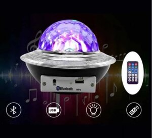 Лазерна куля Ufo Bluetooth+пульт | Лазерний проєктор із малюнком. Проєктор диско куля світловузика