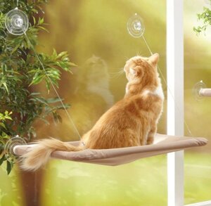 Лежанка для кота Sunny seat | Ліжко віконна для кота