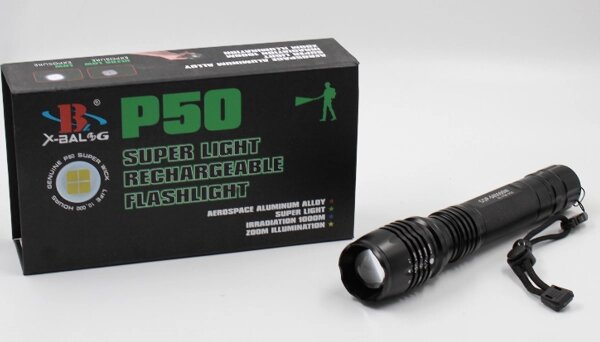 Ліхтарик ручної BL P08 - P50 2^ 18650 battery, Світлодіодний ліхтарик, Ручний LED ліхтарик від компанії Show Market - фото 1