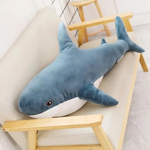 М'яка іграшка акула Shark doll 49 см  ⁇  Велика плюшева іграшка  ⁇  Подушка у формі акули від компанії Show Market - фото 1