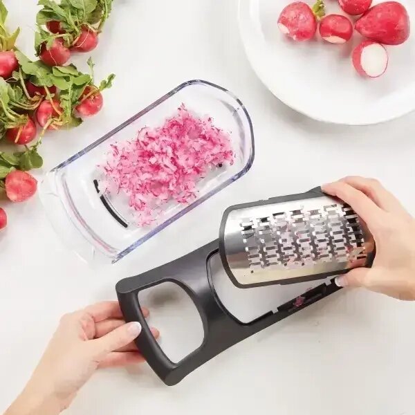 Набір терок soft touch container grater set, Овочерізка ручна з насадками та контейнером, Мультислайсер 4в1 від компанії Show Market - фото 1