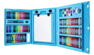 Набір для творчості 208 предметів (blue) Дитячий набір для малювання | Набір юного художника