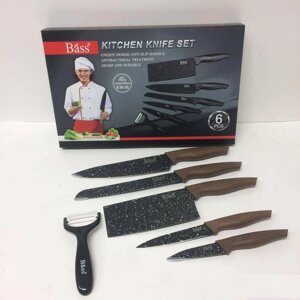 Набір металокерамічних ножів 6 шт Bass B6881 | Набір ножів | Кухонний набір