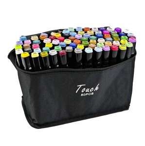 Набір скетч-маркерів 80 шт. для малювання двосторонніх Touch | Спиртові маркери для скетчингу