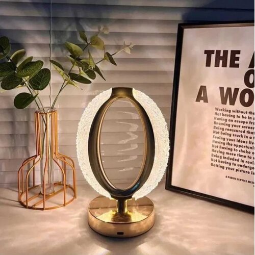 Настільна лампа з кристалами та діамантами Creatice Table Lamp 16, Кругла лампа сенсорним перемикачем від компанії Show Market - фото 1