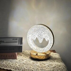 Настільна лампа з кристалами та діамантами Creatice Table Lamp 18 | Кругла лампа сенсорним перемикачем
