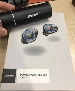 Навушники Bose SoundSport Free Sky з кейсом, Бездротові bluetooth навушники, Блютуз навушники